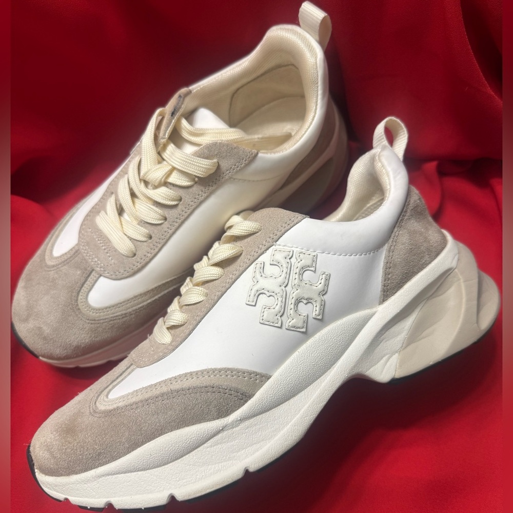 Tory Burch cream Good Luck Trainer